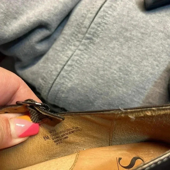 Sofft Patent Pewter Peep toe Mary Jane Shoes heels - Picture 6 of 6